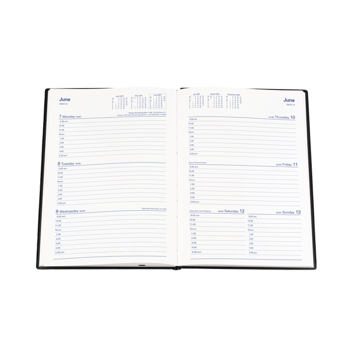 2027 Calendar Year Diary/Planner - 12 Month A5 Week to View - PVC Cover - Collins Belmont Range