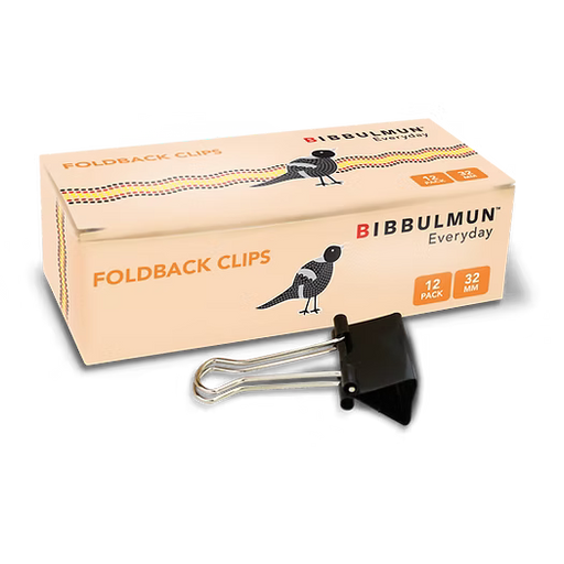 Bibbulmun Foldback Clips 32mm – Pack of 12