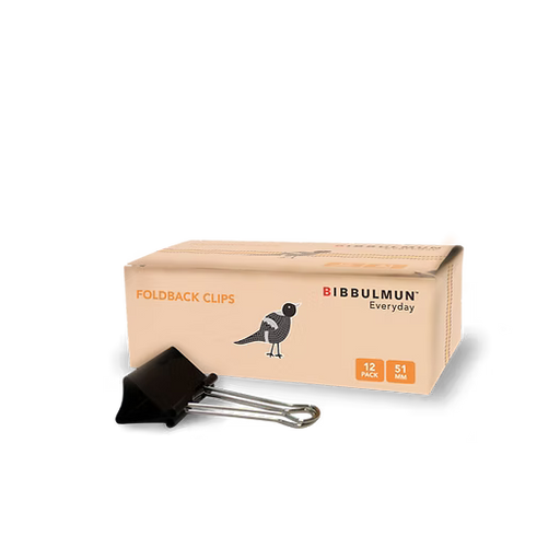 BIBBULMUN FOLDBACK CLIPS 51mm Pack of 12