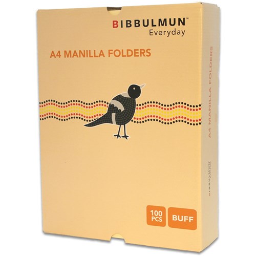 BIBBULMUN A4 Manila Folder Buff – Pack of 100