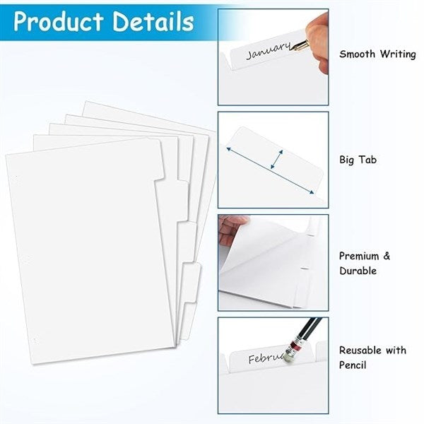 Bibbulmun Manila Divider A4 5 Tab Unpunched Plain White