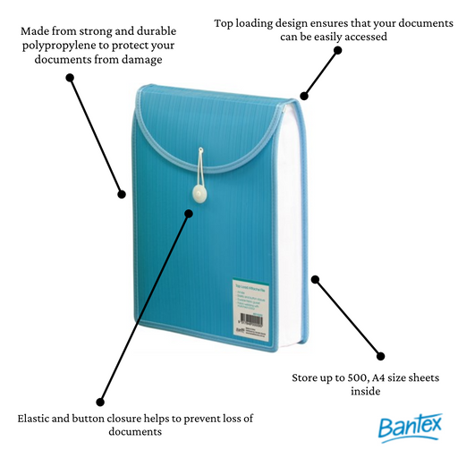 Bantex Top Load Attache File A4 Blue