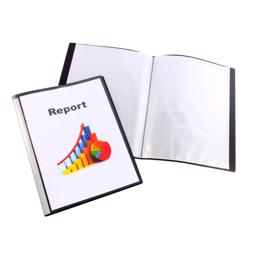 Bantex Fixed Insert Display Books PP A4 40 Pockets Black