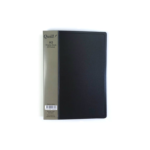 Quill Display Books Fixed PP A5 20 Pockets Portrait Black