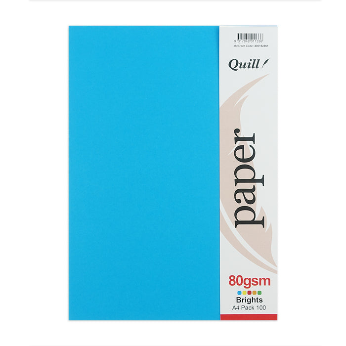 Quill Paper 80gsm A4 Pack 100 Brights Assorted