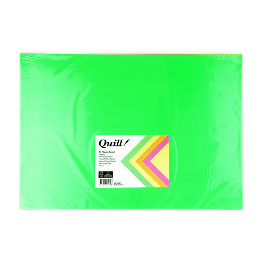 Quill Fluoro Board A3 Pack 5 Assorted