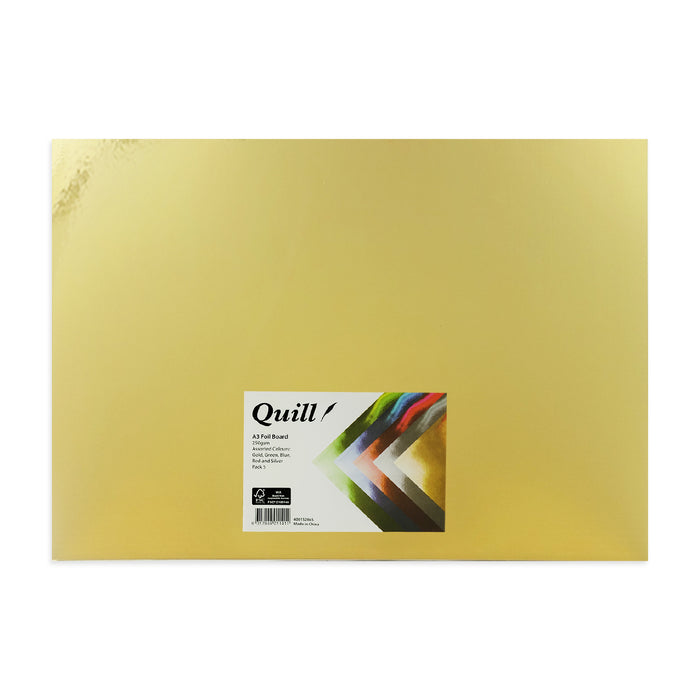 Quill Foil Board A3 Pack 5 Assorted