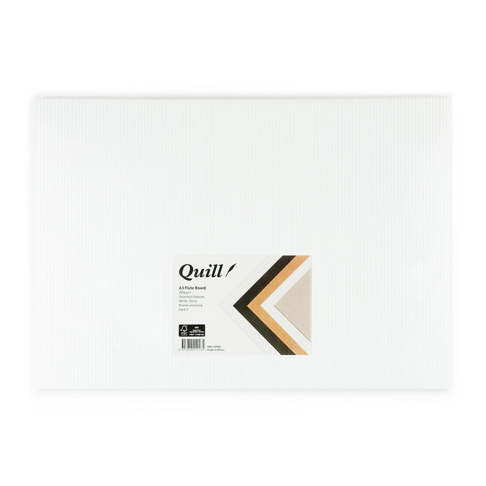 Quill Flute Matte Board A3 Pack 5 Assorted