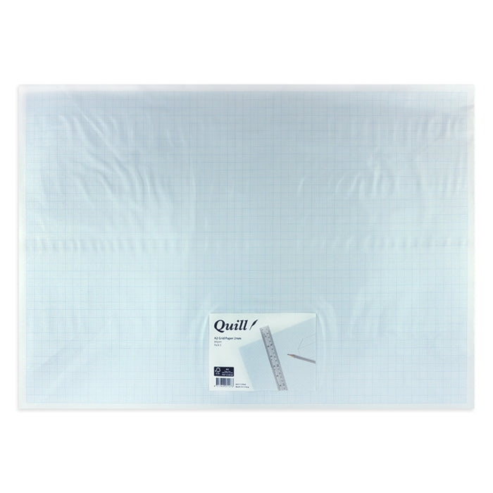 Quill Grid Paper A2 2MM Pack 5 White