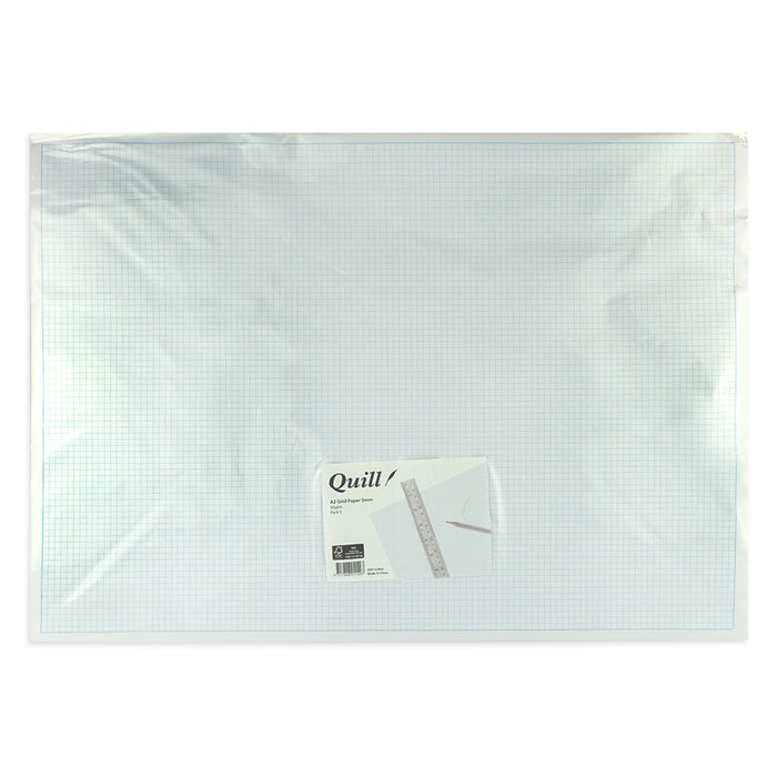 Quill Grid Paper A2 5MM Pack 5 White