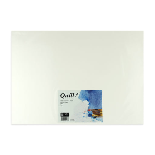 Quill Watercolour Paper Smooth 200gsm A3 Pack 5 White