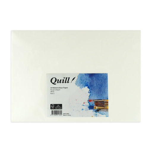Quill Watercolour Paper Rough 300gsm A4 Pack 5 White