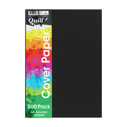 Quill School Cover Paper 120gsm A4 Pack 500 Assorted