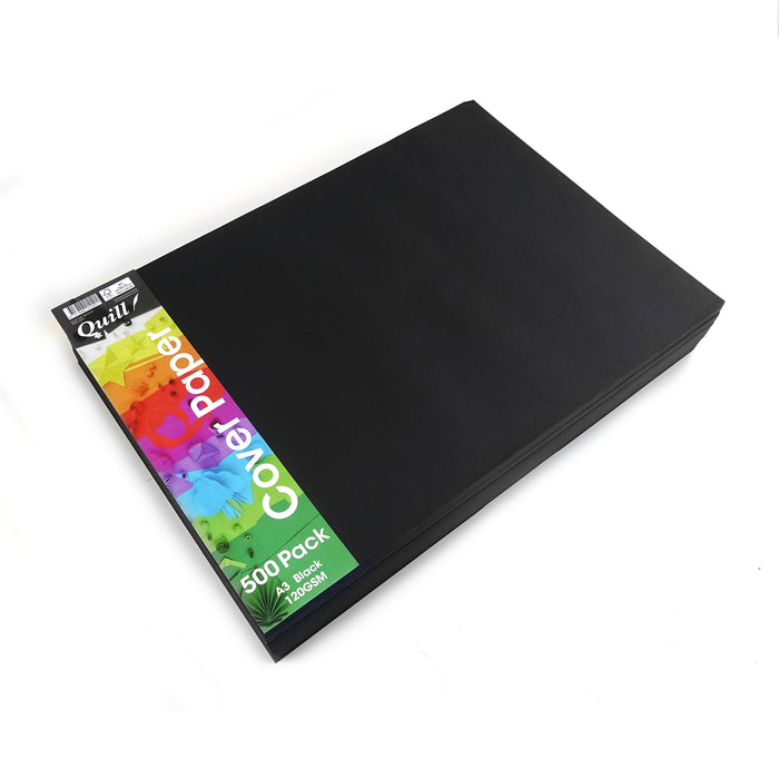 Quill School Cover Paper 120gsm A3 Pack 500 Black