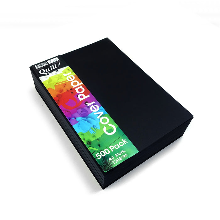 Quill School Cover Paper 120gsm A4 Pack 500 Black