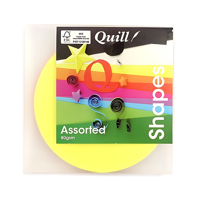 Quill Shapes Circles 120mm Diameter 80gsm Pack 100 Fluoro Assorted
