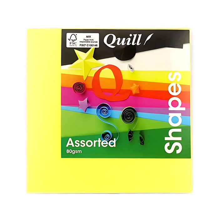 Quill Shapes Square 127mm 80gsm Pack 100 Fluoro Assorted