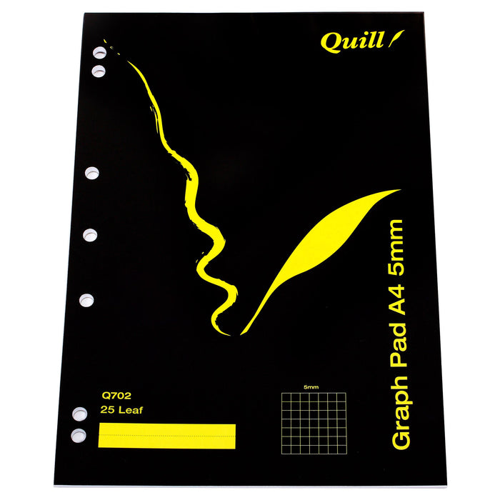 Quill Graph Pad 70gsm A4 5mm 25 Leaf White