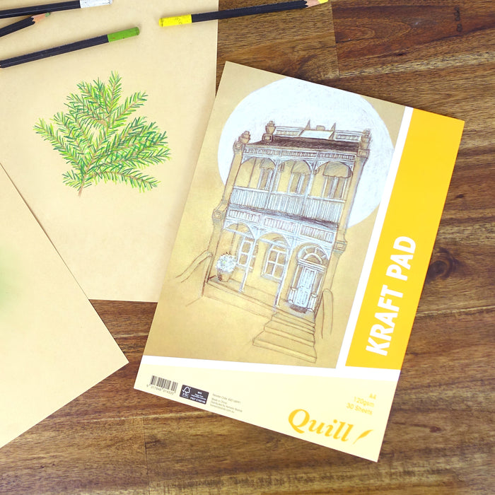 Quill Kraft Pad A4 120gsm 30 Sheets Portrait