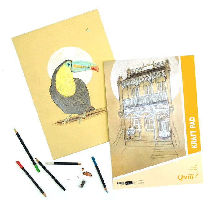 Quill Kraft Pad A3 120gsm 30 Sheets Portrait