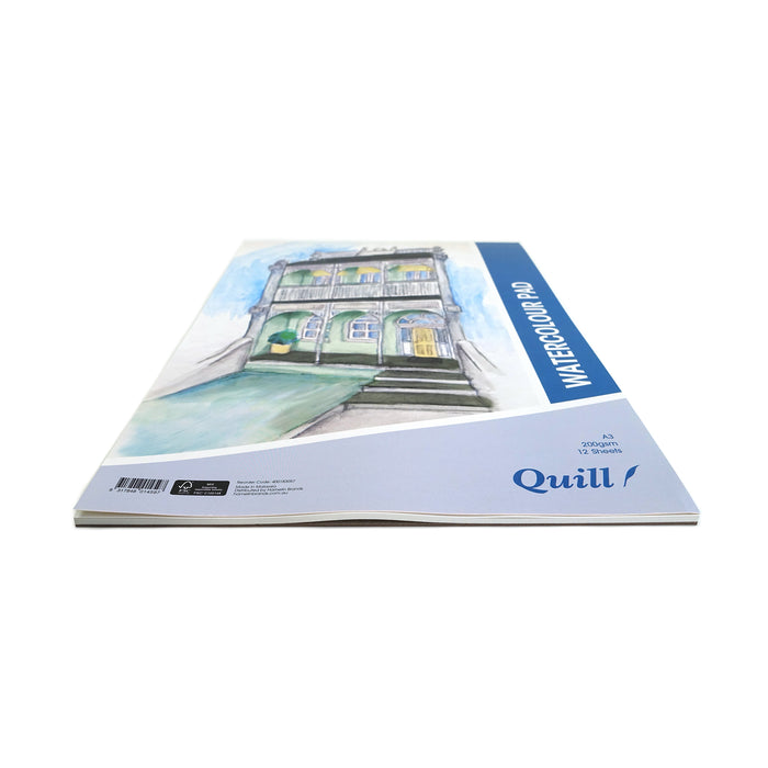 Quill Watercolour Pad A3 200gsm 12 Sheets Portrait
