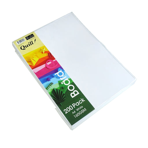 Quill Coloured Board A4, 160gsm – White (Pack of 200)