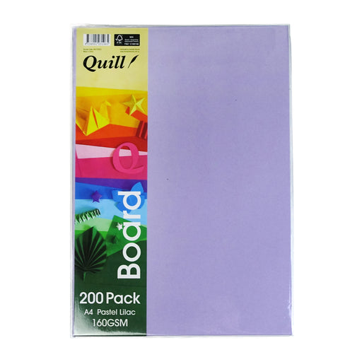 Quill Coloured Board A4, 160gsm – Pastel Lilac (Pack of 200)