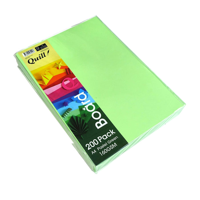 Quill Coloured Board A4, 160gsm – Pastel Green (Pack of 200)
