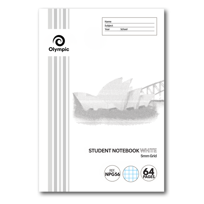 Olympic NSW Primary Student Notebook 5mm Grid 250x175mm 64 pages White