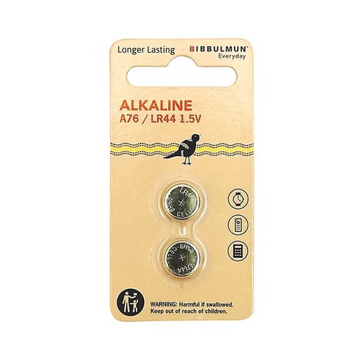 Bibbulmun Alkaline A76 / LR44 1.5V Battery (2 Pack) – Long Lasting Button Cell