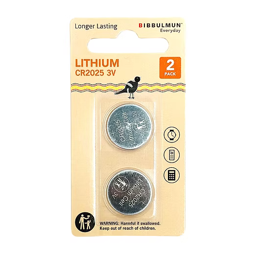 Bibbulmun Lithium CR2025 3V Battery (2 Pack) – Reliable Coin Cell