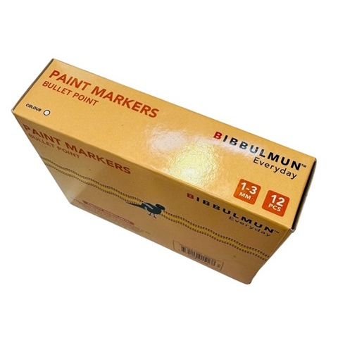 Bibbulmun Paint Markers 1-3mm Bullet Point White – Waterproof Medium Tip (Box of 12)