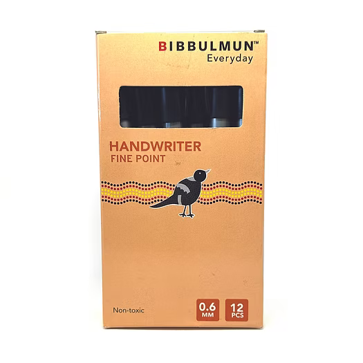 Bibbulmun Handwriter Fine Point Pen 0.6mm Black – Pack of 12