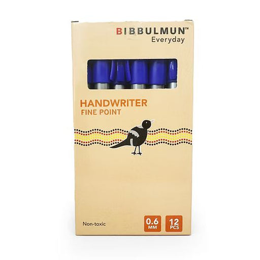 Bibbulmun Handwriter Fine Point Pen 0.6mm Blue – Pack of 12