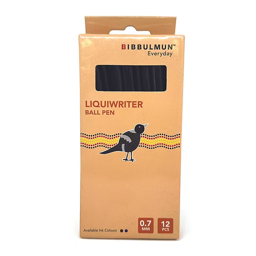 Bibbulmun Liquiwriter Ball Pen 0.7mm Black – Box of 12