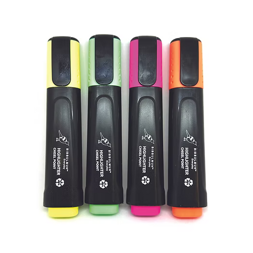 Bibbulmun Highlighter Set – 4 Assorted Fluorescent Colours