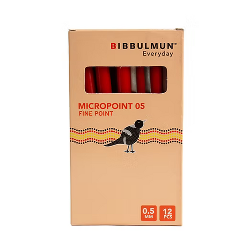 Bibbulmun Micropoint Fineliner 0.5mm – Red (Box of 12)