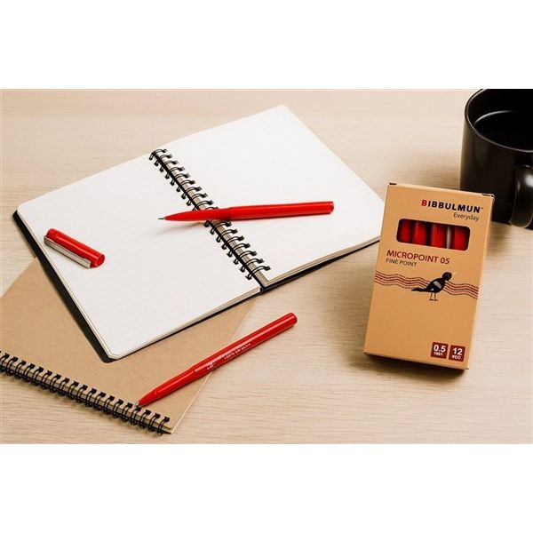 Bibbulmun Micropoint Fineliner 0.5mm – Red (Box of 12)
