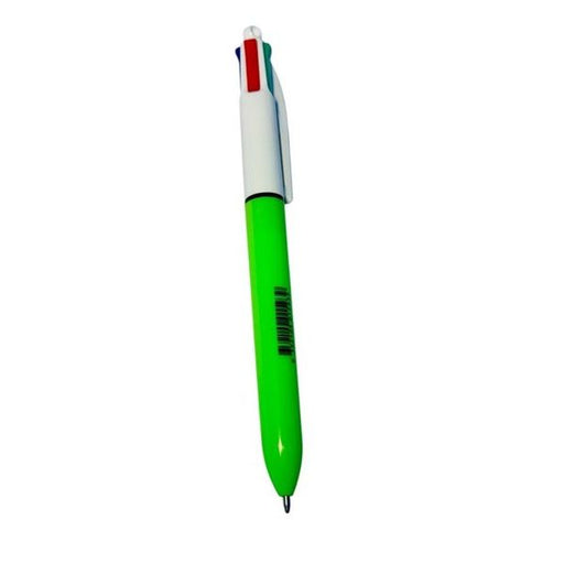 4 Colour Ballpoint Pen – Multi-Ink Click Pen (Green Body)