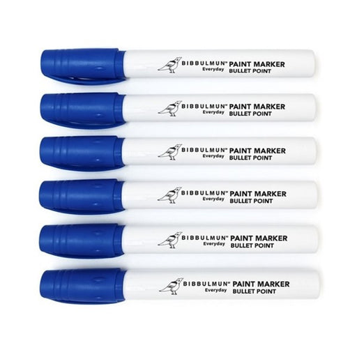 Bibbulmun Metal Barrel Permanent Paint Marker – Blue, 1–3mm Bullet Point (Box of 12)