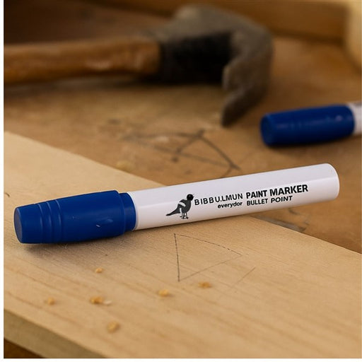 Bibbulmun Metal Barrel Permanent Paint Marker – Blue, 1–3mm Bullet Point (Box of 12)