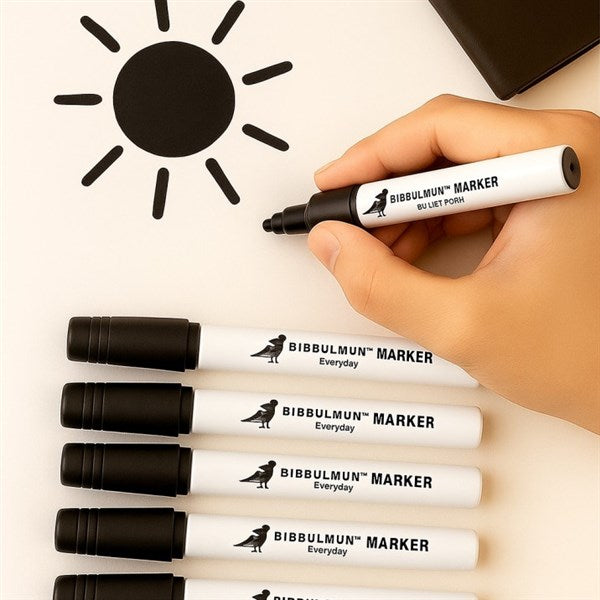Bibbulmun Metal barrel Paint Markers – Medium Tip, Waterproof – For Glass, Wood, Metal – Black – 1–3mm Bullet Point – Box of 12