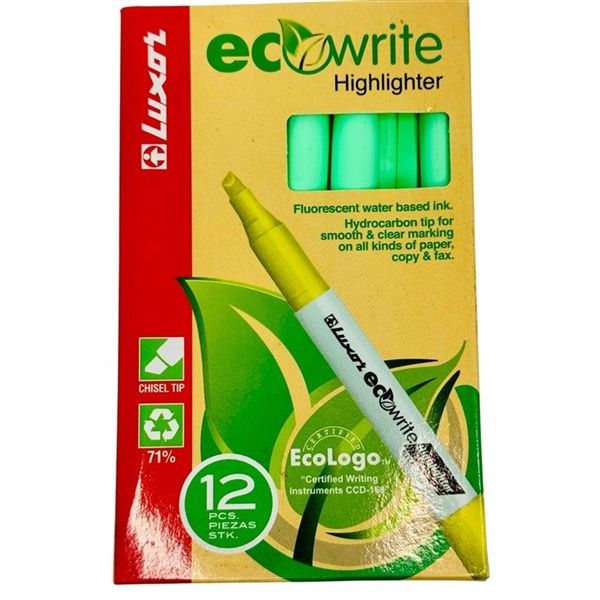 Luxor EcoWrite Highlighters –Chisel Tip