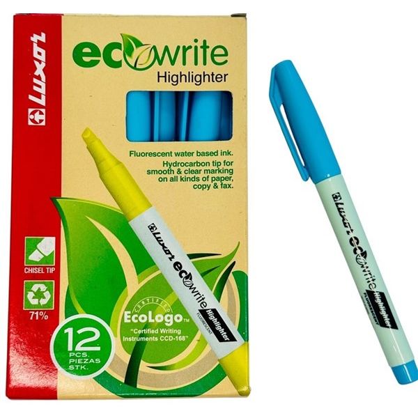 Luxor EcoWrite Blue Highlighters – Chisel Tip