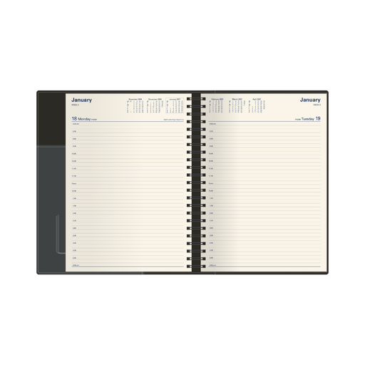 2027 Calendar Year Diary/Planner - 12 Month A4 Day to Page - PU Padded Cover - Collins Associate II
