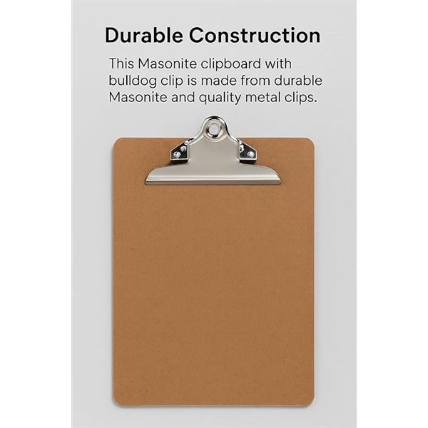 Premier Masonite Clipboard FC Size Bulldog Clip