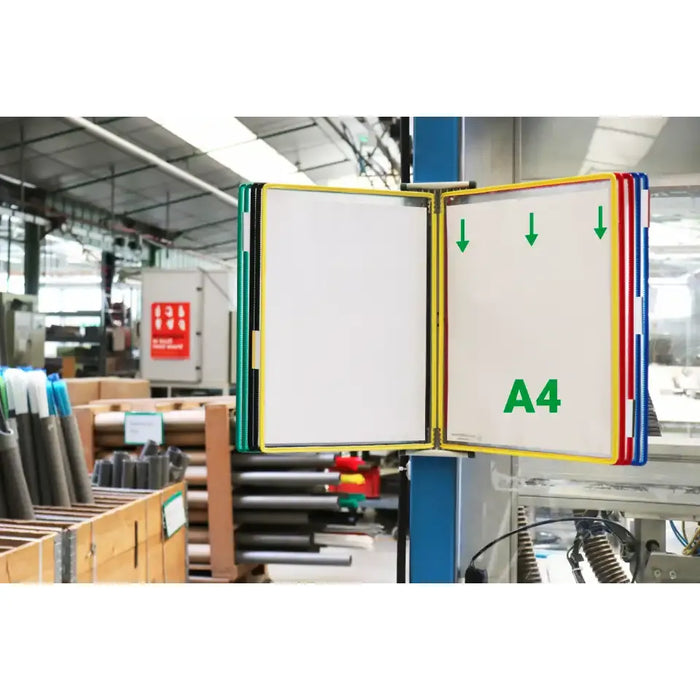 Tarifold Metal Wall Document Display System A4 10 Pockets Assorted