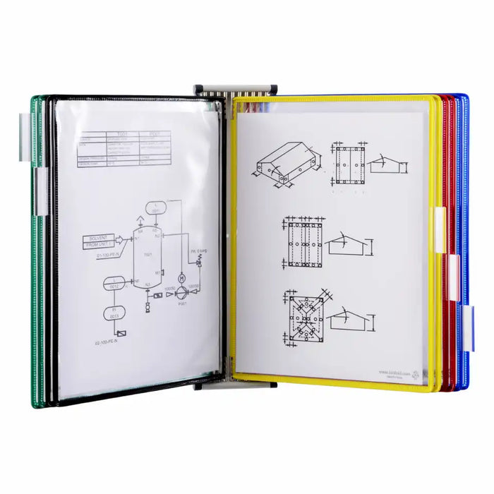 Tarifold Metal Wall Document Display System A4 10 Pockets Assorted