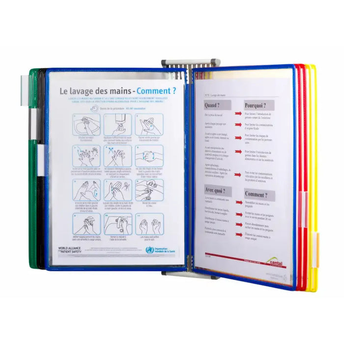 Tarifold Metal Wall Document Display System A4 10 Pockets Assorted