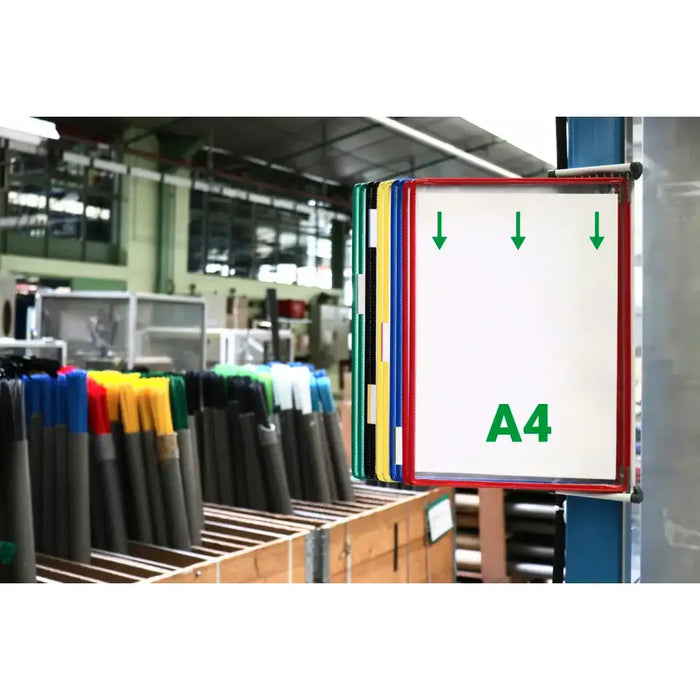 Tarifold Metal Wall Document Display System A4 10 Pockets Assorted